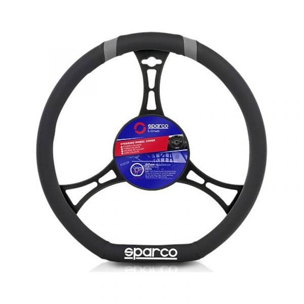 Sparco Cobertura de Volante Corsa Base Plana Preto & Cinza