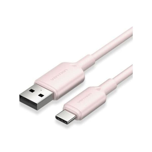 Vention CTQPH Cabo USB 2.0 Tipo-C Macho - Tipo-C Macho 60W 480Mbps 2m Rosa Trançado