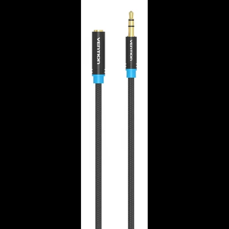 Vention VAB-B06-B500-M Cabo Extensão Áudio Estéreo Jack 3.5mm Macho para Fêmea 5m Preto