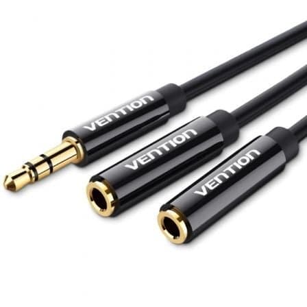 Vention Cabo Áudio Splitter Jack 3.5mm M Para 2 Jacks 3.5mm Stereo F 0,3mts Black - 18-BBSBY