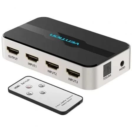 Duplicador HDMI Vention / 3x HDMI Hembra - HDMI Macho / 1x Audio / Preto / AFJH0
