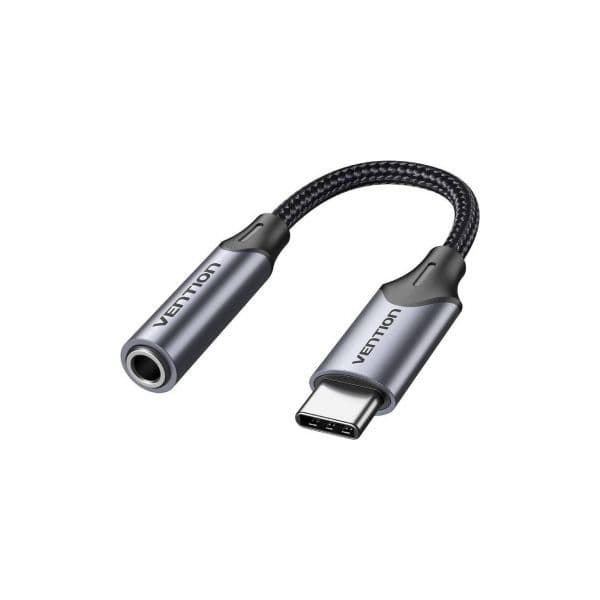 Vention Adaptador de Áudio BGMHA Jack 3.5mm Fêmea para USB Tipo-C Macho 10cm Cinza