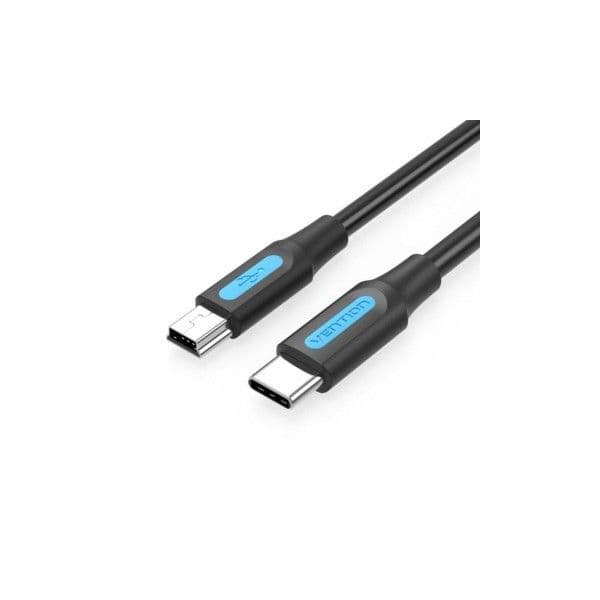 Vention COWBD Cabo USB 2.0 Tipo-C Macho para MiniUSB Macho 10W 480Mbps 50cm Preto