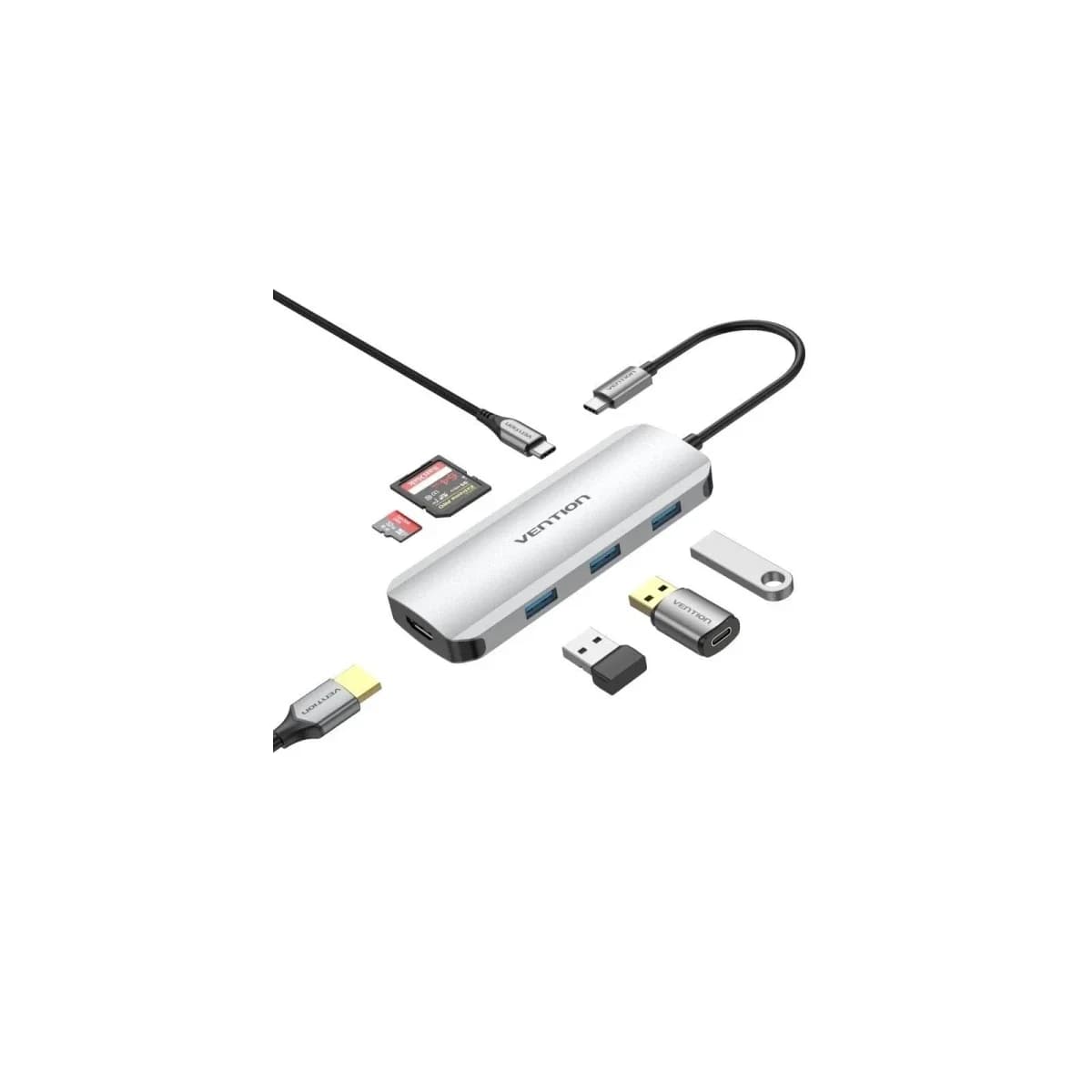 Docking USB Tipo-C VENTION Tojhb 1XHDMI 3XUSB 1XUSB Tipo-C 1XLECT