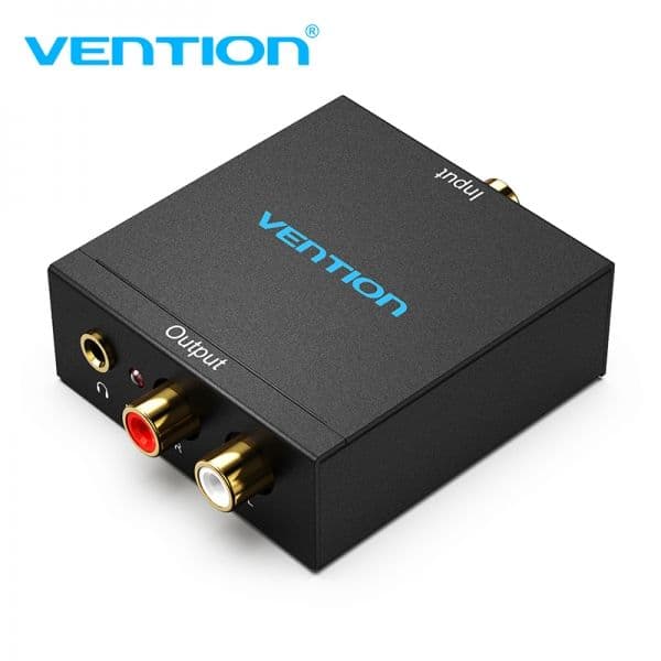 Vention Conversor de Áudio Digital para Analógico BDFB0-EU Toslink RCA para 2x RCA Preto