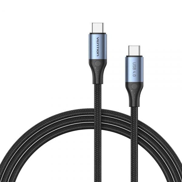 Vention TAVHF Cabo USB 4.0 Tipo-C Macho para Tipo-C Macho 5A 240W 40Gbps 1m Cinza