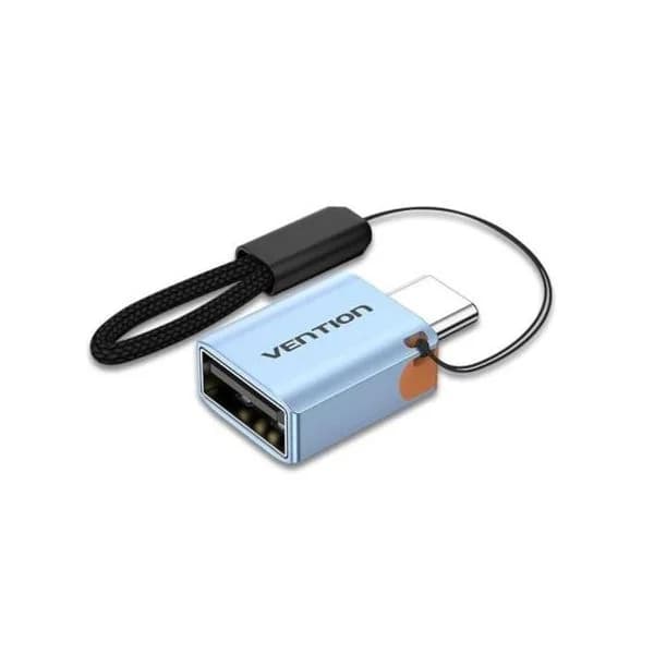 Vention Adaptador OTG USB 3.1 CUBH0 USB-C Macho para USB Fêmea Azul e Alumínio Cinza