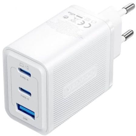 Vention Carregador GaN 3 Portas 65W Preto