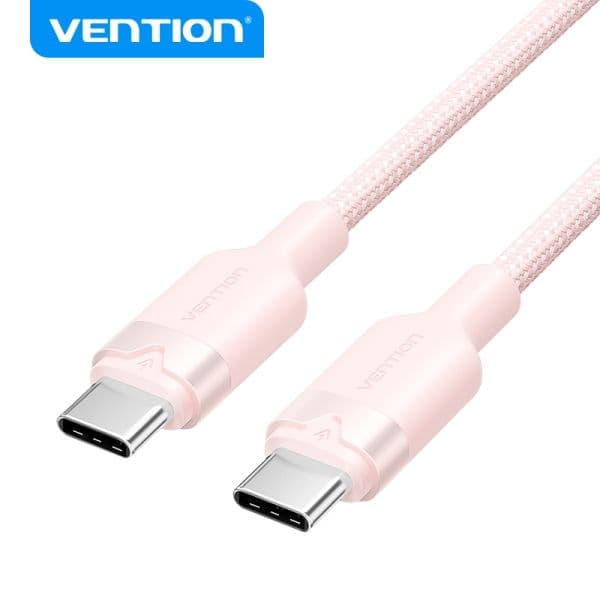 Vention Cabo USB 2.0 Tipo-C Macho a Tipo-C Macho 60W 3A 480Mbps 1m Rosa TRDPF