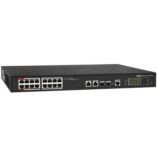 DAHUA Switch Poe Gigabit 16 Portas + 100 Mbps + 2 Portas Gigabit (gerenciado) - 1.0.01.20.10728