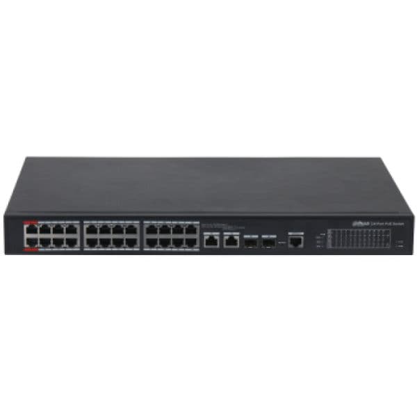 Dahua Switch de Rede Hi-poe 24 Portas 10/100 + 2 Gigabit/sfp Uplink 360W 802.3AT 2