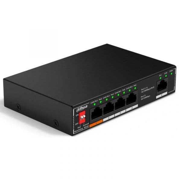 Switch It Dahua Dhsf1005p Switch de mesa não gerenciado de 5 portas com ponto de entrada de 4 portas