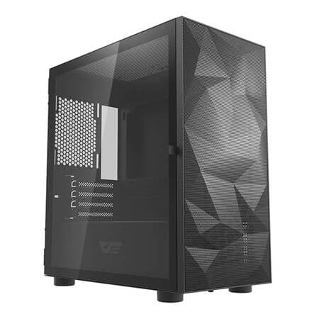 Darkflash Caixa Micro-atx DLM21 Mesh Vidro Temperado Painel Lateral com Abertura Magnética 3 Fan Argb Black