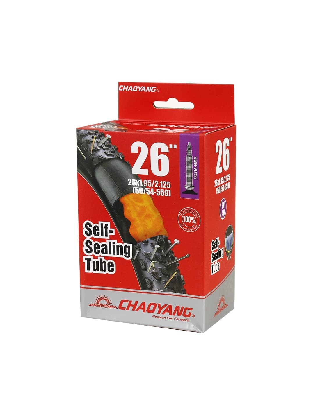 CAMARA AR BICICLETA 26X1.95-2.125 FV 40MM C/GEL CHAOYANG