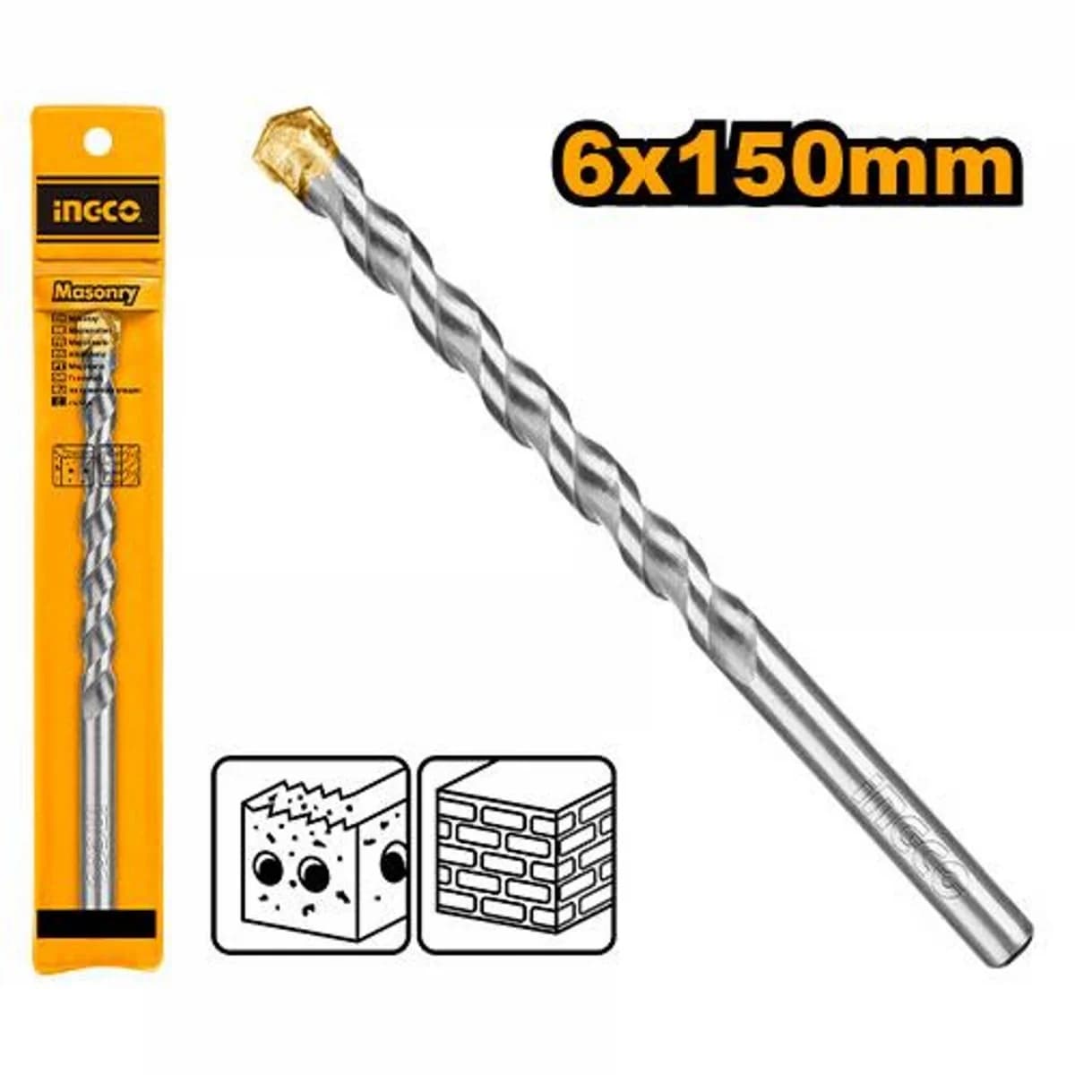 Broca Pedra 6 X 150Mm refª DBM111062 INGCO - DBM111062 - Ferramentaspro.pt