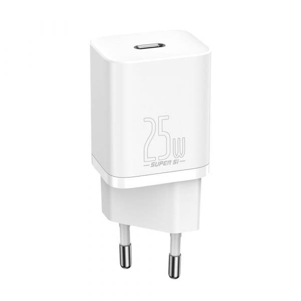 Baseus Super Si 1C Fast Wall Carregador usb Type C 25W Power Delivery Quick Charge White (CCSP020102)