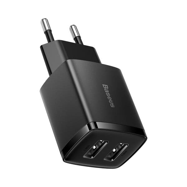 Baseus Carregador Compacto 2U 10,5W Eu Preto
