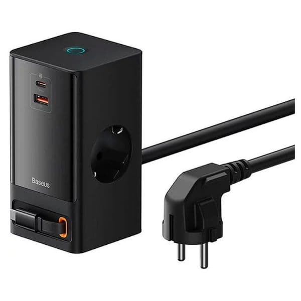 Baseus PowerCombo Dual AC + USB-C + USB-A 65W Preto