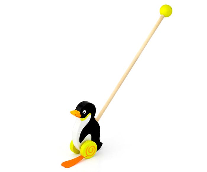 Brinquedo de empurrar Pinguim Viga