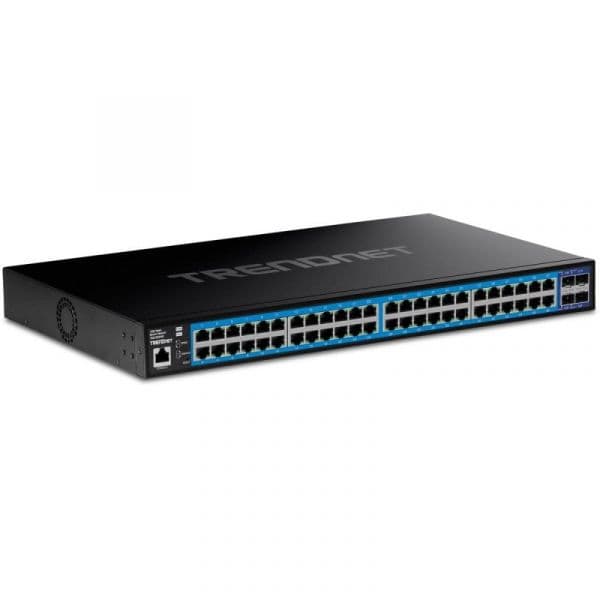 Switch Trendnet TEG-3524S 48 portas Gigabit 4 SFP+ Full Duplex Rack Preto