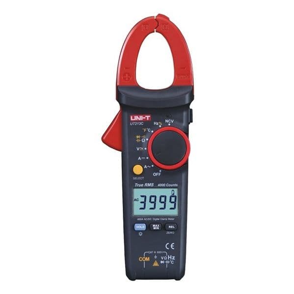 Uni-Trend Pinça Amperímétrica Digital True RMS AC 40A/400A AC/DC 600V - UT213C