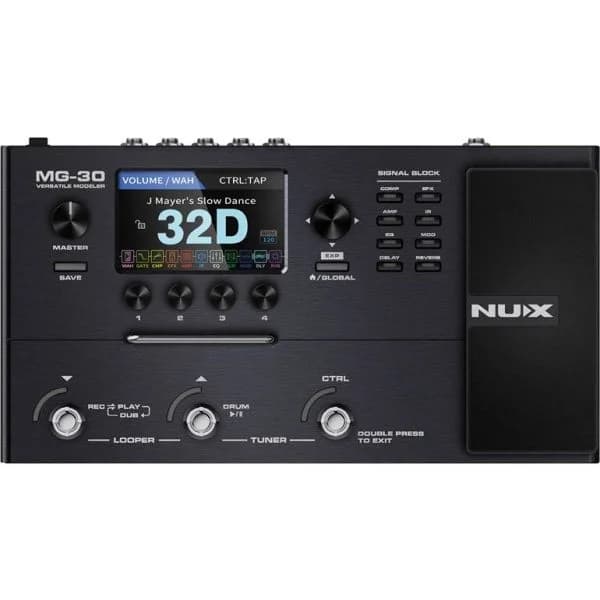 Nux Pedaleira para Guitarra Elétrica MG-30 30 Amps e 8 IRs