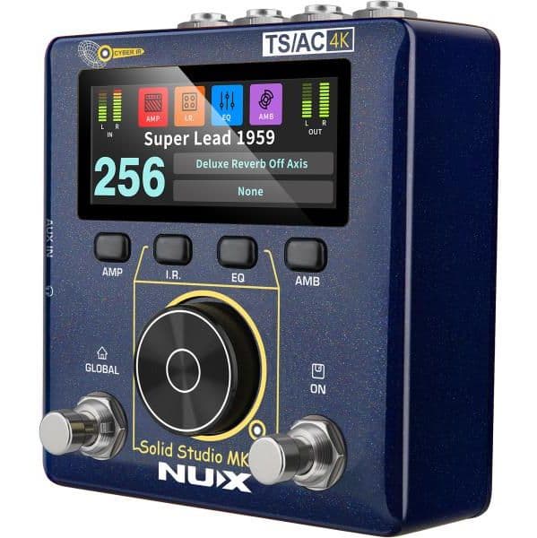 Nux Pedal de Efeito para Guitarra Elétrica Solid Studio MKII NSS-6 Stereo Amp Modeling e IR Loader