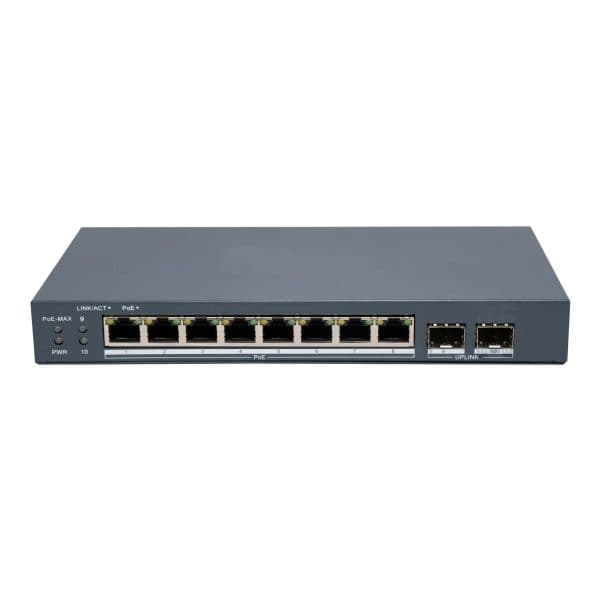 Hikvision Switch Gerível 8x PoE 2x SFP DS-3E1510P-EI/M-8P2F