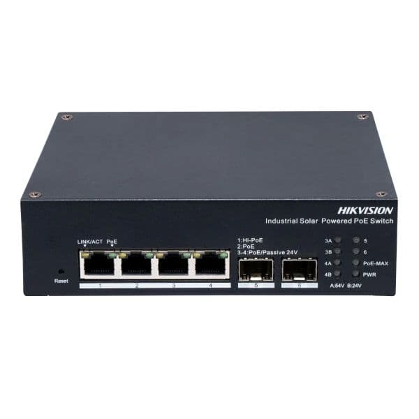 Hikvision Switch 4x Gigabit PoE+ 2x Gigabit SFP DS-3T1506HP-EI-UPS Cinzento
