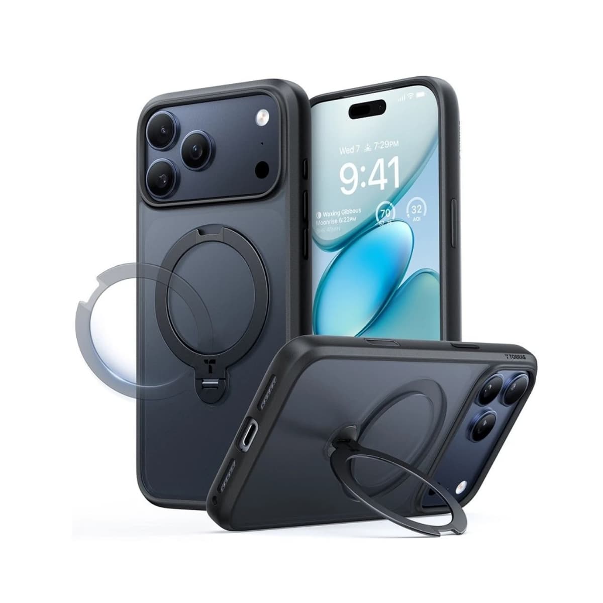 Capa Torras Ostand Spin Series para Iphone 17 Pro Max - Preta - Ligatu