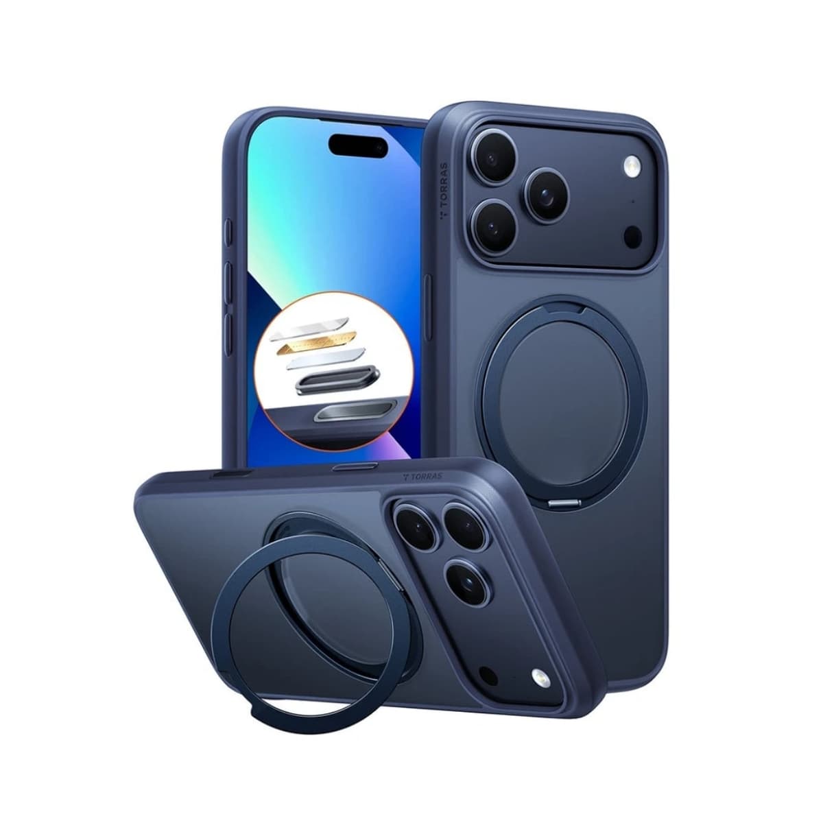 Capa Torras Ostand Pro Series para iPhone 17 Pro - Azul - Ligatu