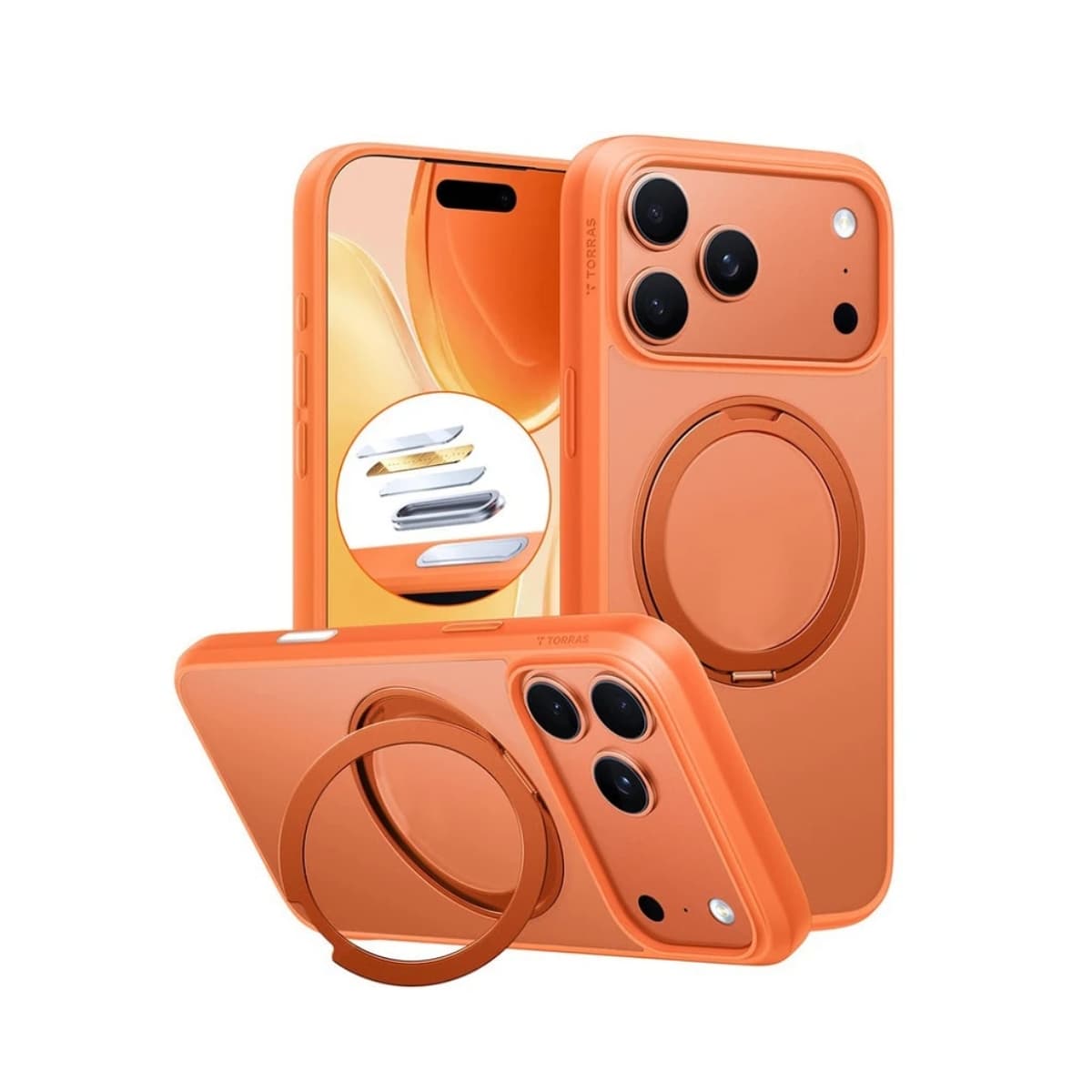 Capa Torras Ostand Pro Series para iPhone 17 Pro Max - Laranja - Ligatu