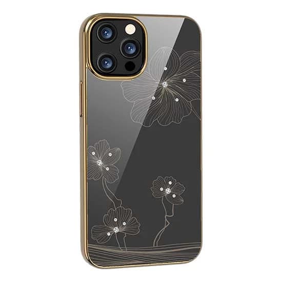 Capa DEVIA Crystal Flora Apple iPhone 13 Pro Dourado