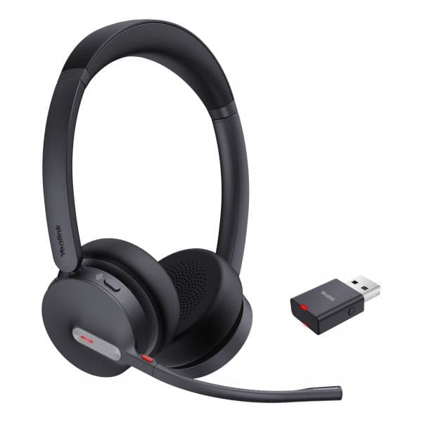 Yealink WH64 Hybrid Dual UC Auscultadores Sem Fios Over-ear com Cancelamento de Ruído e Bluetooth