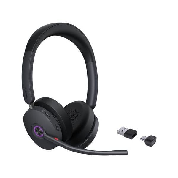 Yealink BH74 Teams Wireless Bluetooth Headset com Cancelamento de Ruído, USB-C/A, Black