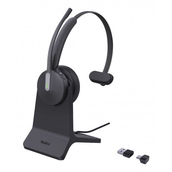 Yealink BH70 Mono Teams Headset com Ladestander USB, Preto
