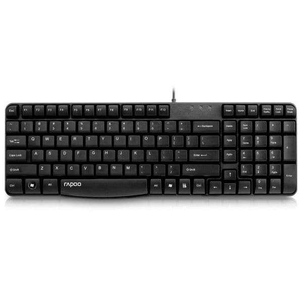 Teclado Rapoo N2400 Wired Spill-resistant Keyboard PT Preto