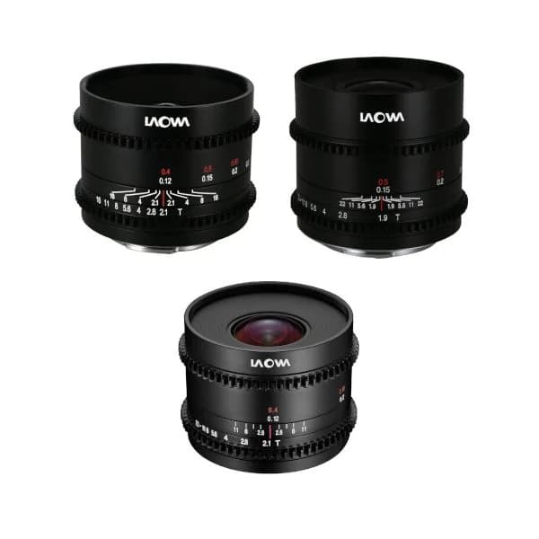 Objetiva Laowa Cine Kit 3 Optiques 7.5mm+10mm+17mm Para Sensor Micro 4/3