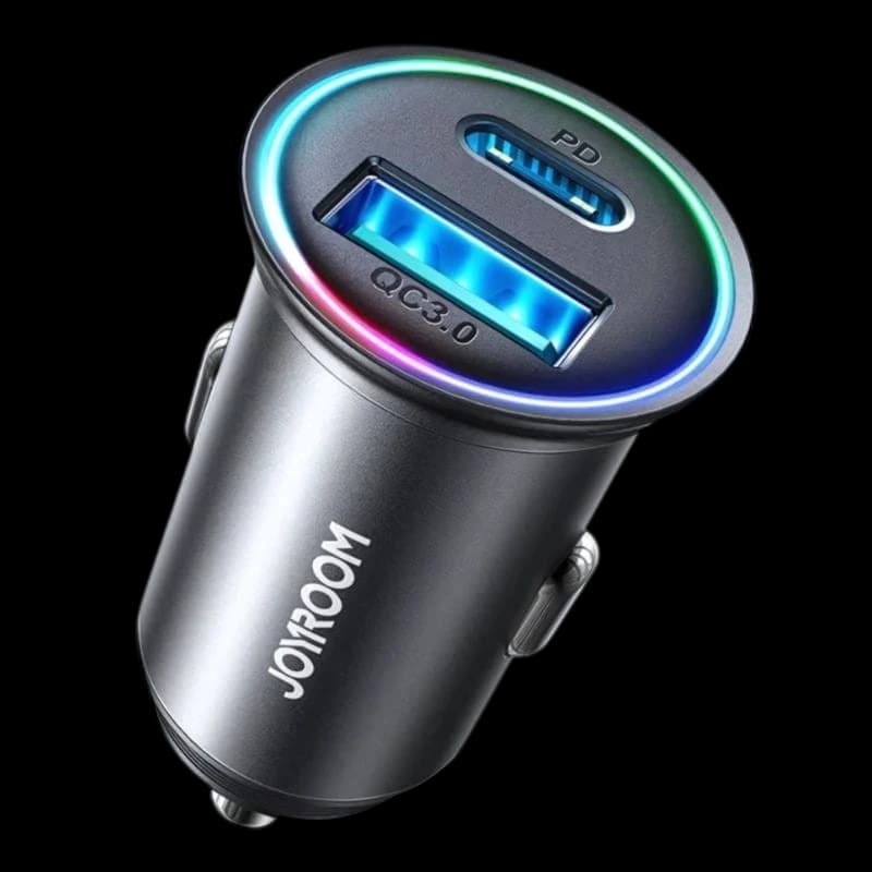 Mini carregador Joyroom JR-CCN04 60W USB-A USB-C - preto