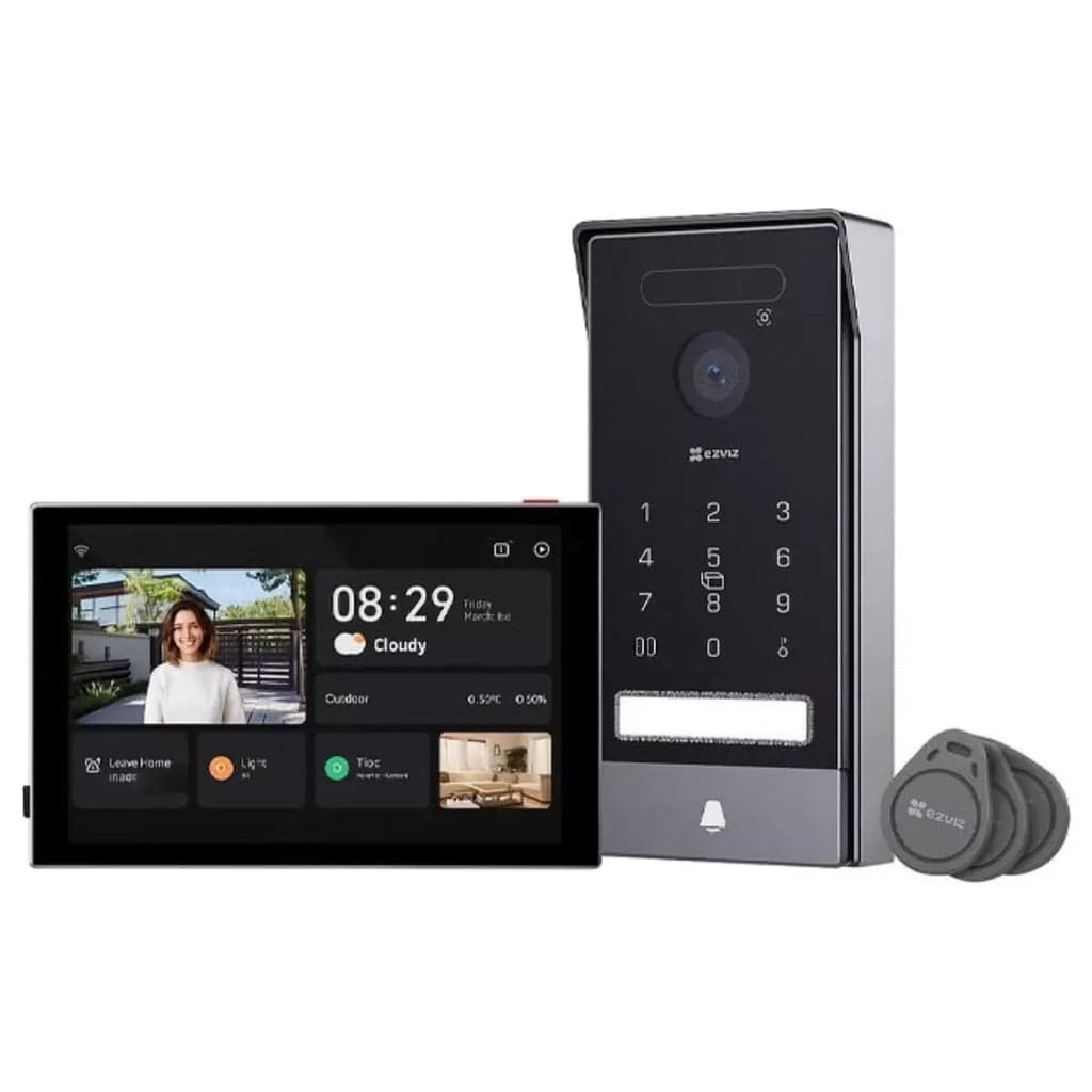 Ezviz Kit videoporteiro inteligente Wi-Fi 6 / 2 fios com câmara 4K e biometria - EZVIZ HP7 Pro