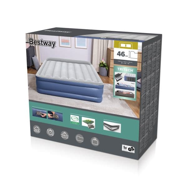Bestway Cama de Ar 67630 Azul e Branco 203x152x46 cm