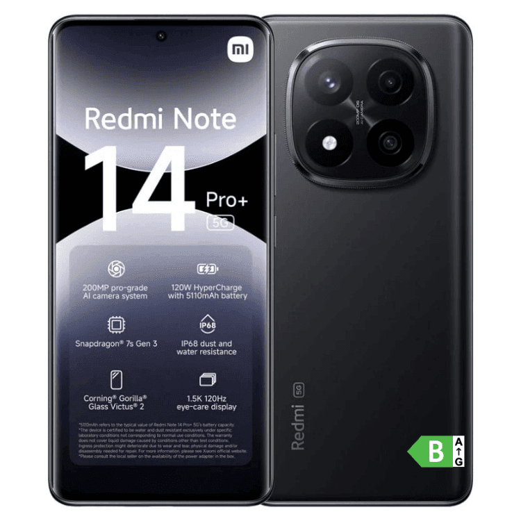 Smartphone Xiaomi Redmi Note 14 Pro+ 5G 12GB/256GB Dual Sim Preto
