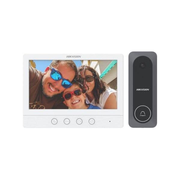 Hikvision Videoporteiro DS-KIS212 Kit HD TVI 4 Cabos Instalação Superfície
