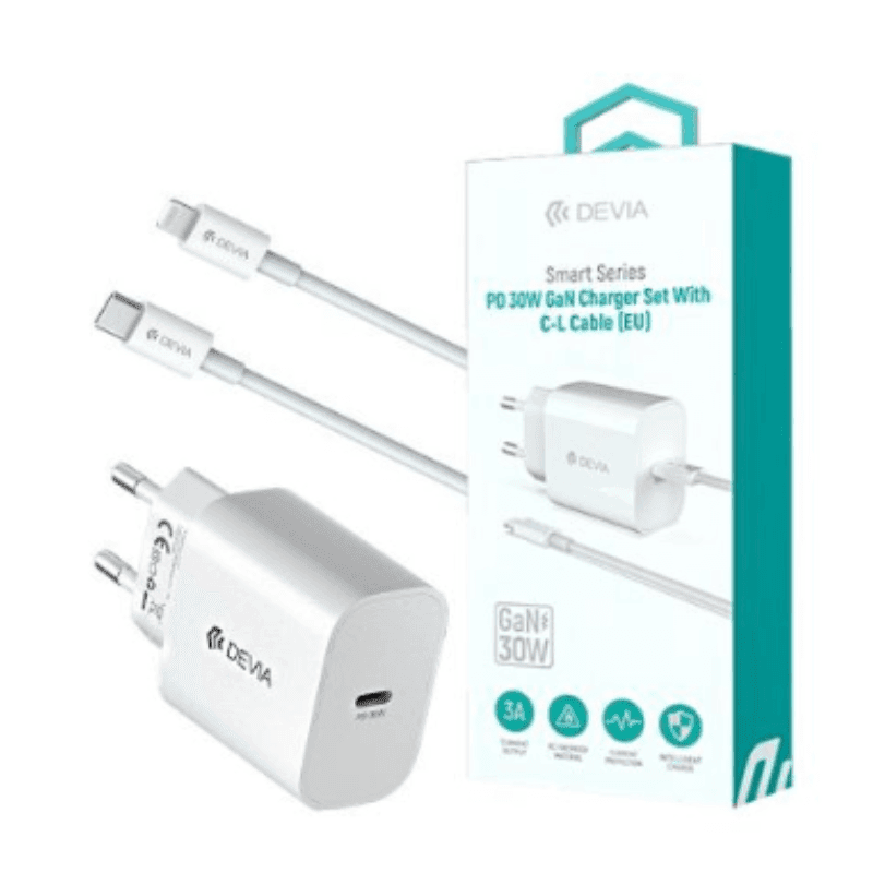 NÚCLEO DEVIA RCE-3005CL 30W + CABO TYPE C - LIGHTNING 1M - Tuga Mobile