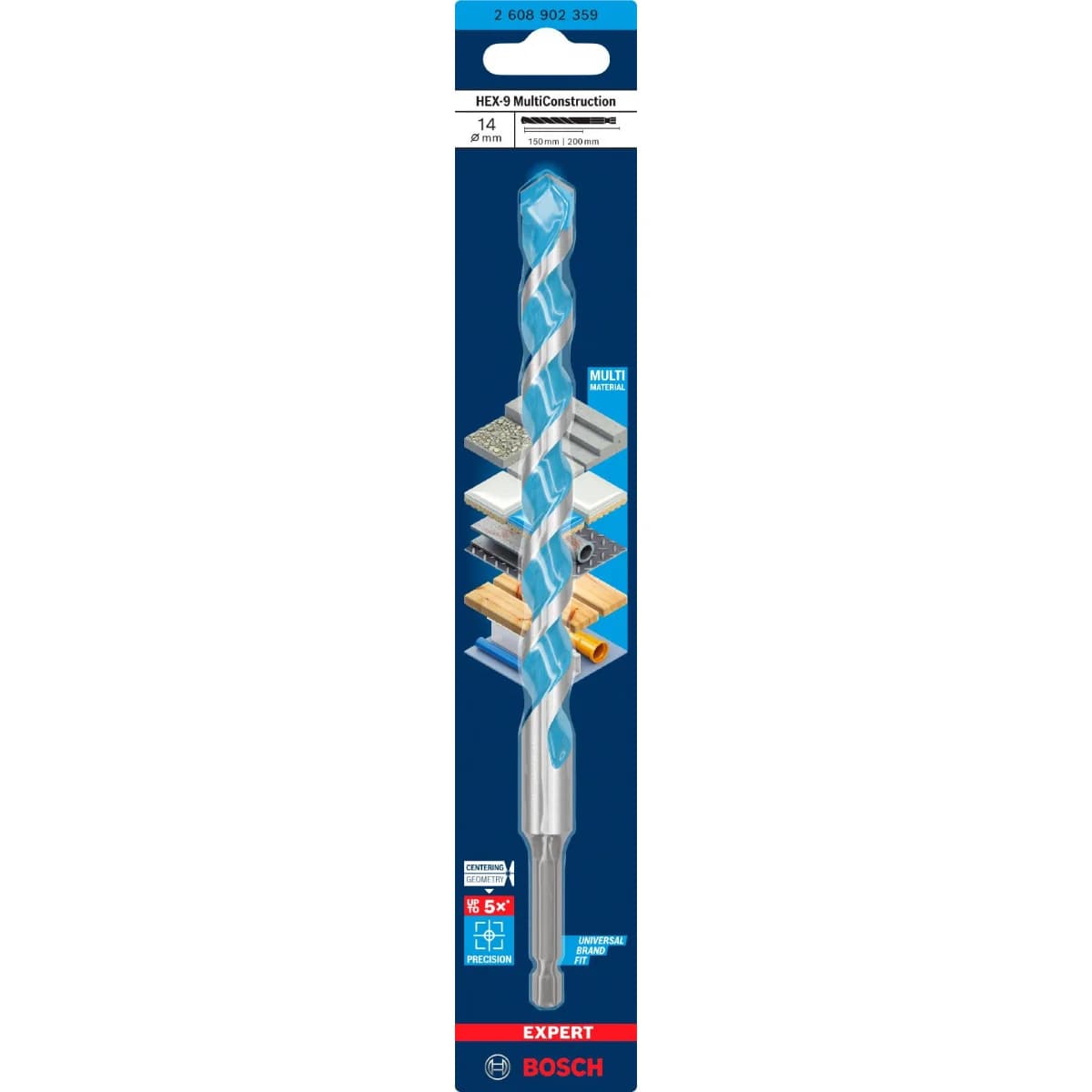 Broca EXPERT HEX-9 Multi Construction, 14x150x200 refª 2608902359 BOSCH - 2608902359 - Ferramentaspro.pt