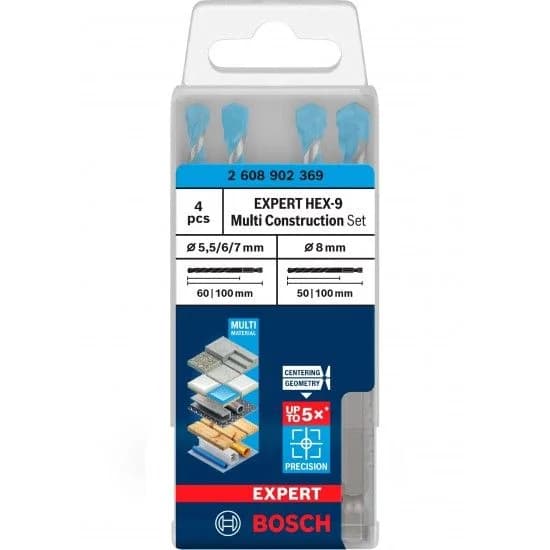 Bosch Conjunto de Brocas Expert Hex-9 MultiConstruction 4 Peças (5.5mm, 6mm, 7mm, 8mm)