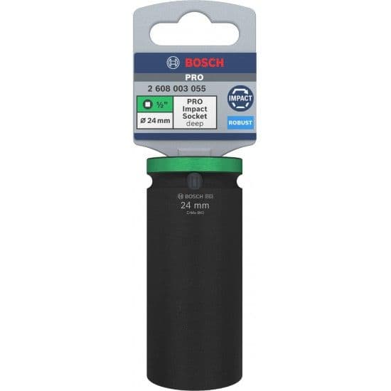 Pontas de aparafusar e chaves de caixa PRO Impact Socket, 1/2", 24 mm, profundas refª 2608003055 BOSCH