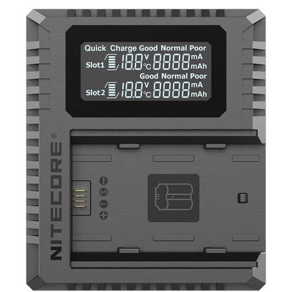 Nitecore Carregador Duplo Fx3 Com Ecrã NP-W235 Para Fuji