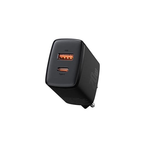 Baseus Carregador Quick Charger usb + Type C 20W Preto
