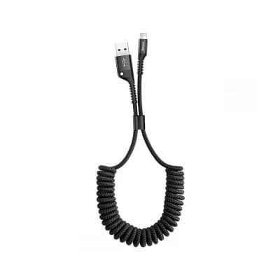 Baseus Cabo Fish Eye Spring iphone Lightning 8-Pin 2A 1M Preto - CALSR-01